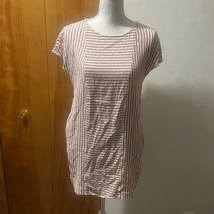 Madewell Striped Mini Dress in Pink and White